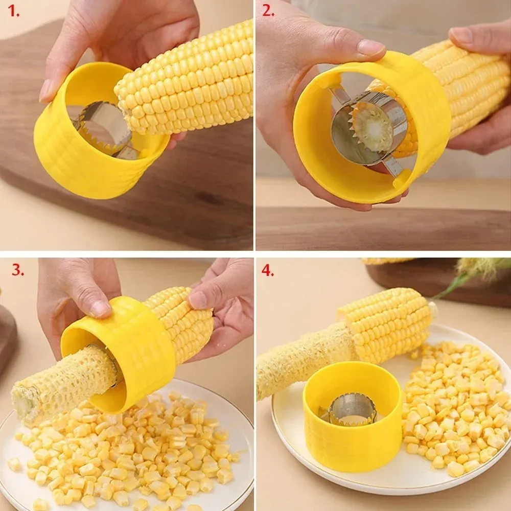 Corn Stripper Peeler Cob Cutter Thresher Corn Stripper Fruit Vegetable Tools Cooking Tools Kitchen Accessories Cob Remover — image 4