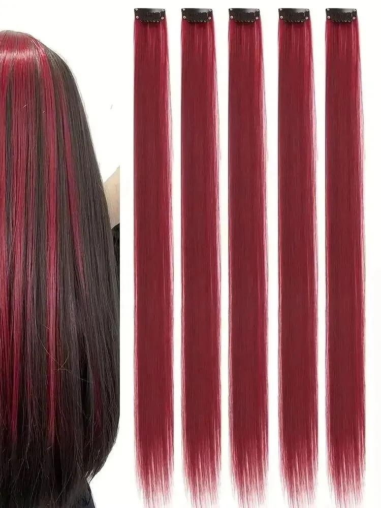 Three-color gradientSparkle Hair Extensions Clip In Rainbow Synthetic Sparkle Hair Tinsel Heat Resistant Sparkle Hair Extensions — image 2