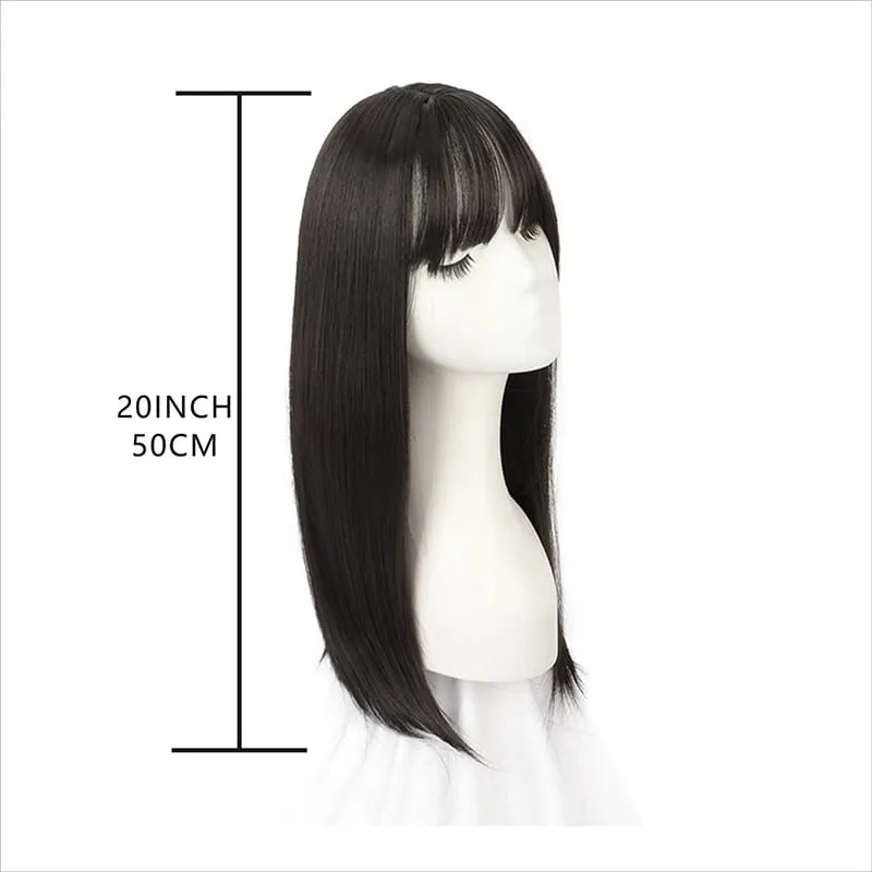 Synthetic Hair Woman Topper Clip In With Bangs Hairpiece Hair Extension Thin Breathable Blonde Toppers Hair Women Wig Fake Hair — image 4