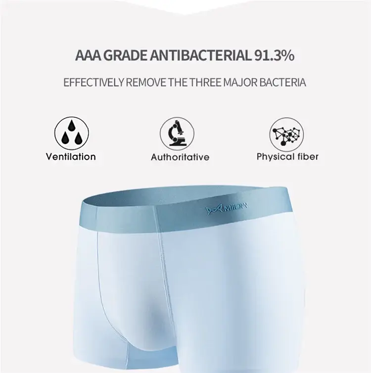 Miiow 4 pçs conjunto de calcinha masculina de algodão malha respirável cuecas masculinas grafeno roupa interior antibacteriana para homem cuecas boxer L-5XL — image 4