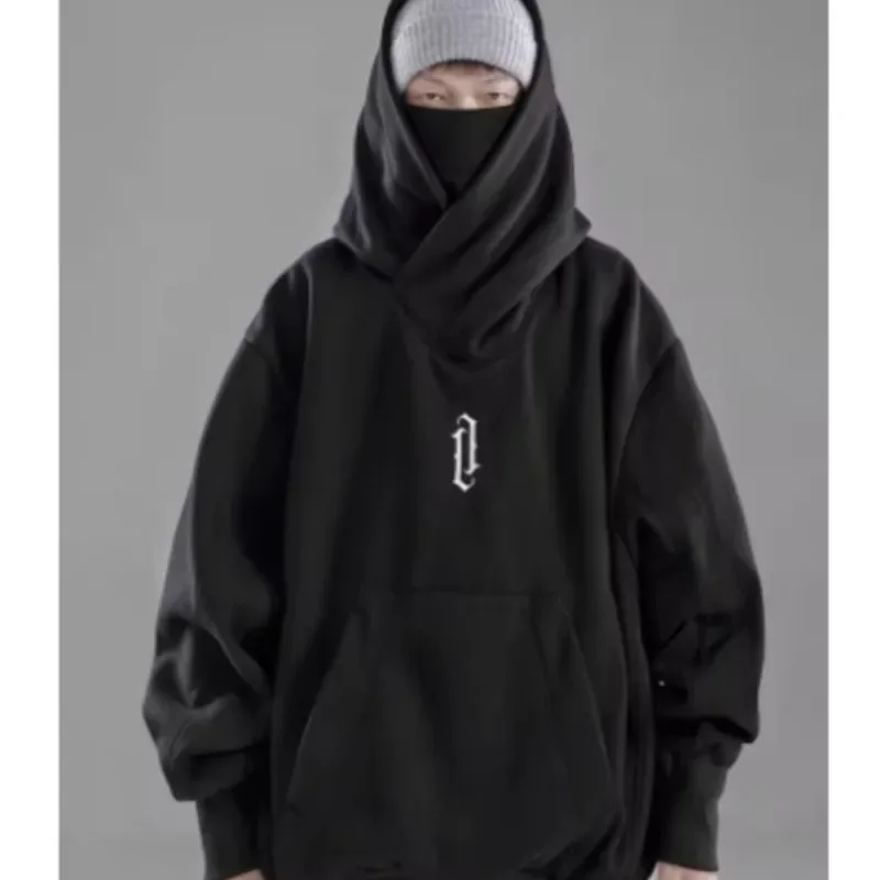 Embroidery Turtleneck Sweatshirt Oversized Y2K Lalaki Babae Hoody Japanese Ninja Hoodies Autumn Hip Hop Fleece Pocket Streetwear — image 5