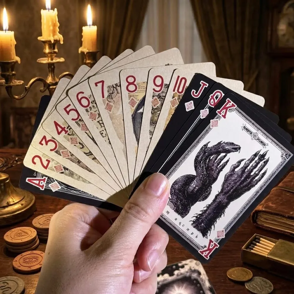 55pcs Mythos Playing Cards Strange Arrival Poker Gothic Horror Skull Octopus Board Game Card for Magic Tricks Collection Gift — image 3