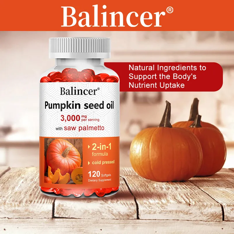 Virgin Pumpkin Seed Oil 3 000mg na may Saw Palmetto na Mayaman sa Omega 6 at 9 Essential Fatty Acids Prostate & Bladder Supplement — image 2