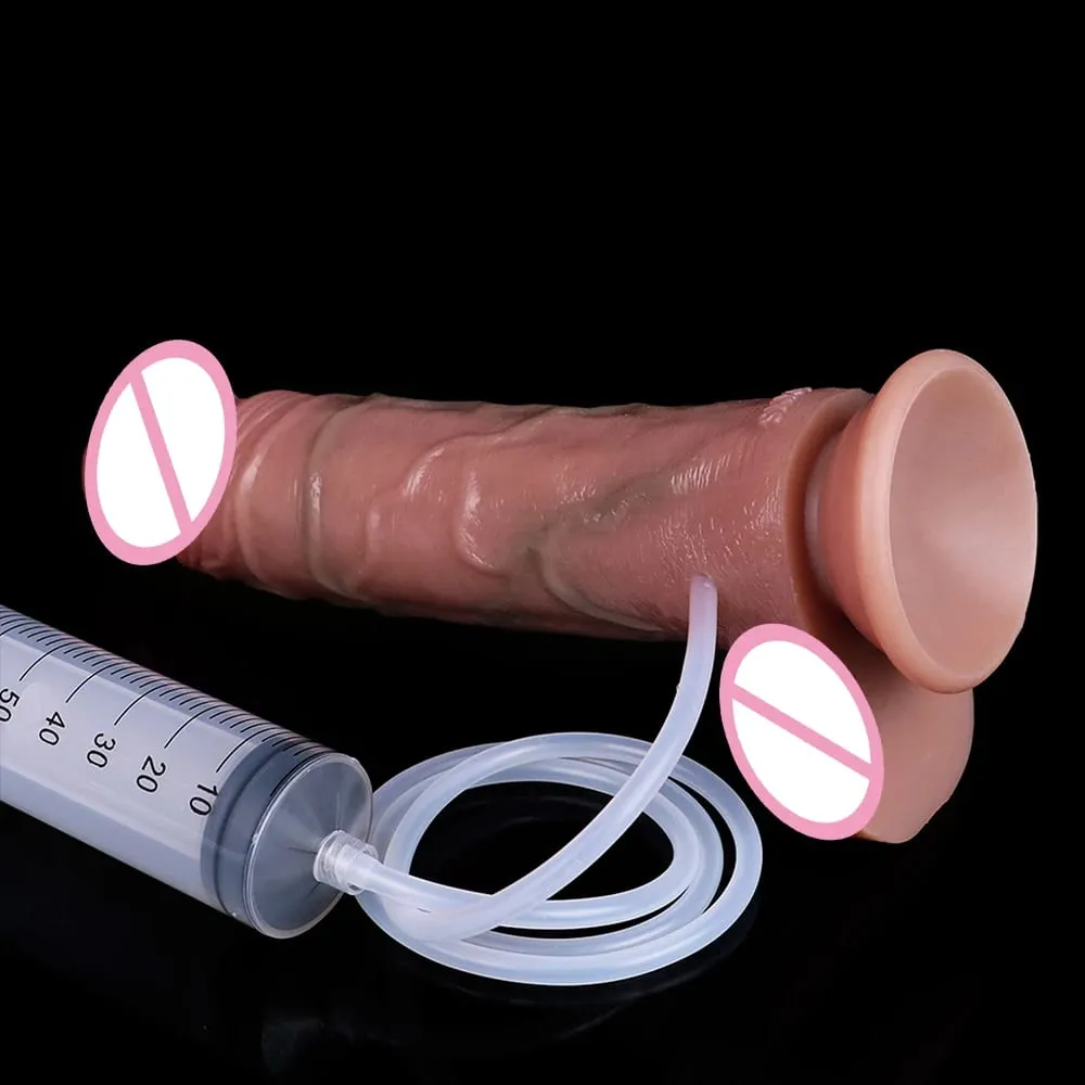 Deep Veins Ultra Squirting Dildo Silicone Skin Touch Long Ejaculating Butt Plug For Men Women G-Spot Stimulate 18+ Sex Toys — image 4