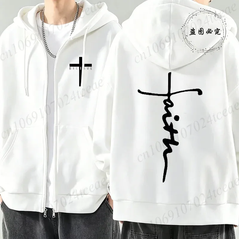 New Fashion Zipper Hoodies Christ Jesus Cross Print Men Hoodies Sweatshirts Fleece Hip Hop Street Hoodie Zip Up Sweatshirts Top — image 27