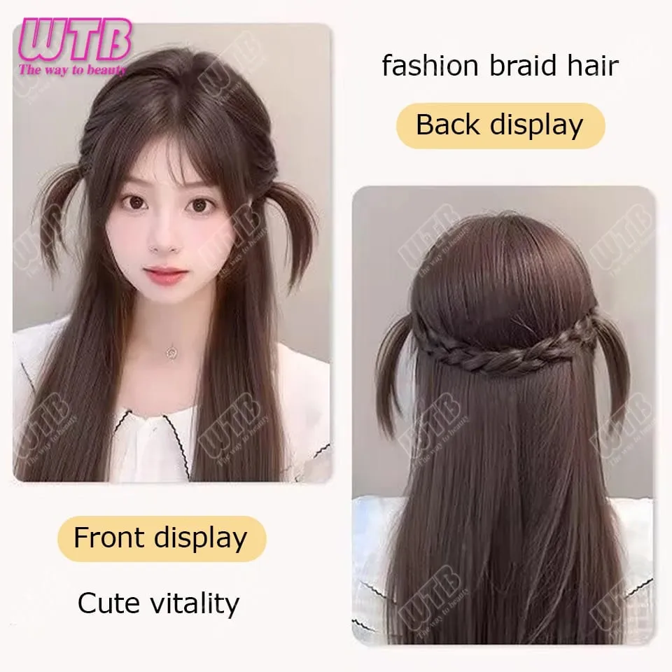 Synthetic Hair Accessories Wig Hair Accessories Cute Headdress Natural Fluffy Braided Modeling Dress up Fake Braids Wig — image 6