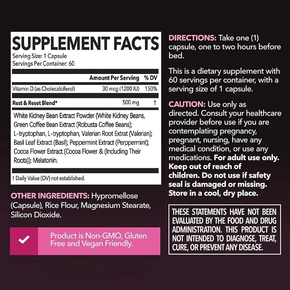 Night Time Weight Loss Pills for Women Appetite Suppressant & Metabolism Booster Nighttime Supplement Slimming While You Sleep — image 6