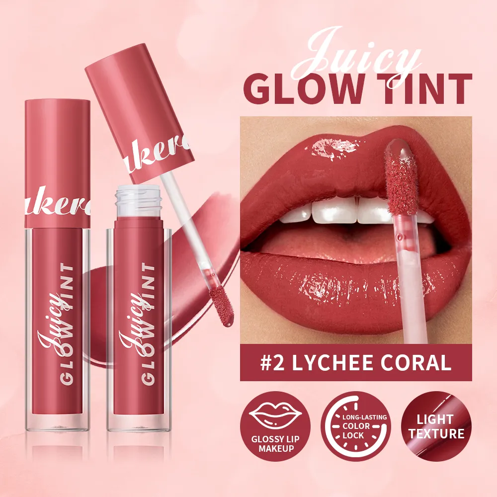 Juteux lueur teinte pour les lèvres miroir brillant à lèvres hydratant en profondeur longue durée rosée hydratant Non collant haute brillance teinté maquillage pour les lèvres