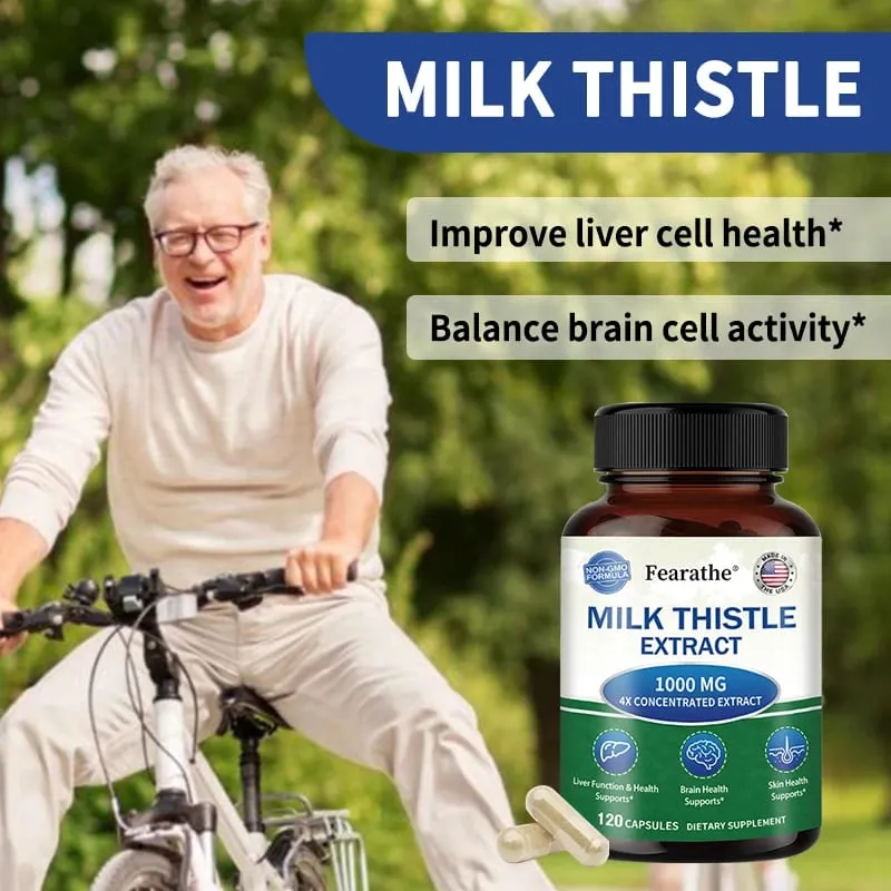 Milk Thistle Extract 1000mg Capsules Natural Antioxidant for Liver Function & Detox Support Digestive Health & Lipid Balance — image 2