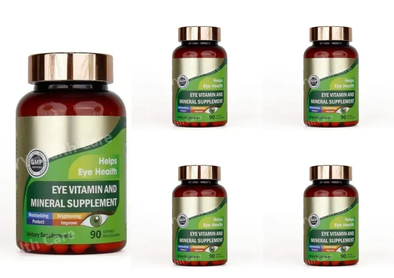 Cápsulas de vitaminas para os olhos de luteína com zeaxantina zinco suplemento nutricional diário para os olhos suporte para a saúde dos olhos para adultos garrafa de 90 contagens — image 12