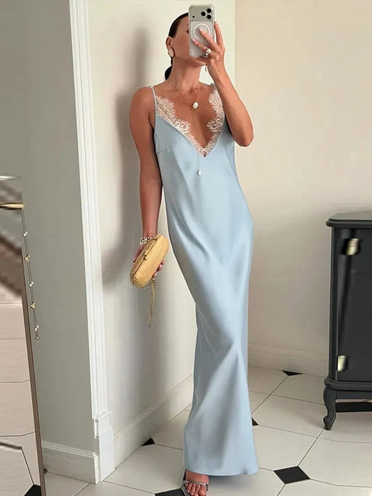 Elegante laço de cetim verão vestido feminino amarelo v pescoço sem mangas cintura cinching cinta vestidos casuais nova festa noite robe 2026 — image 3