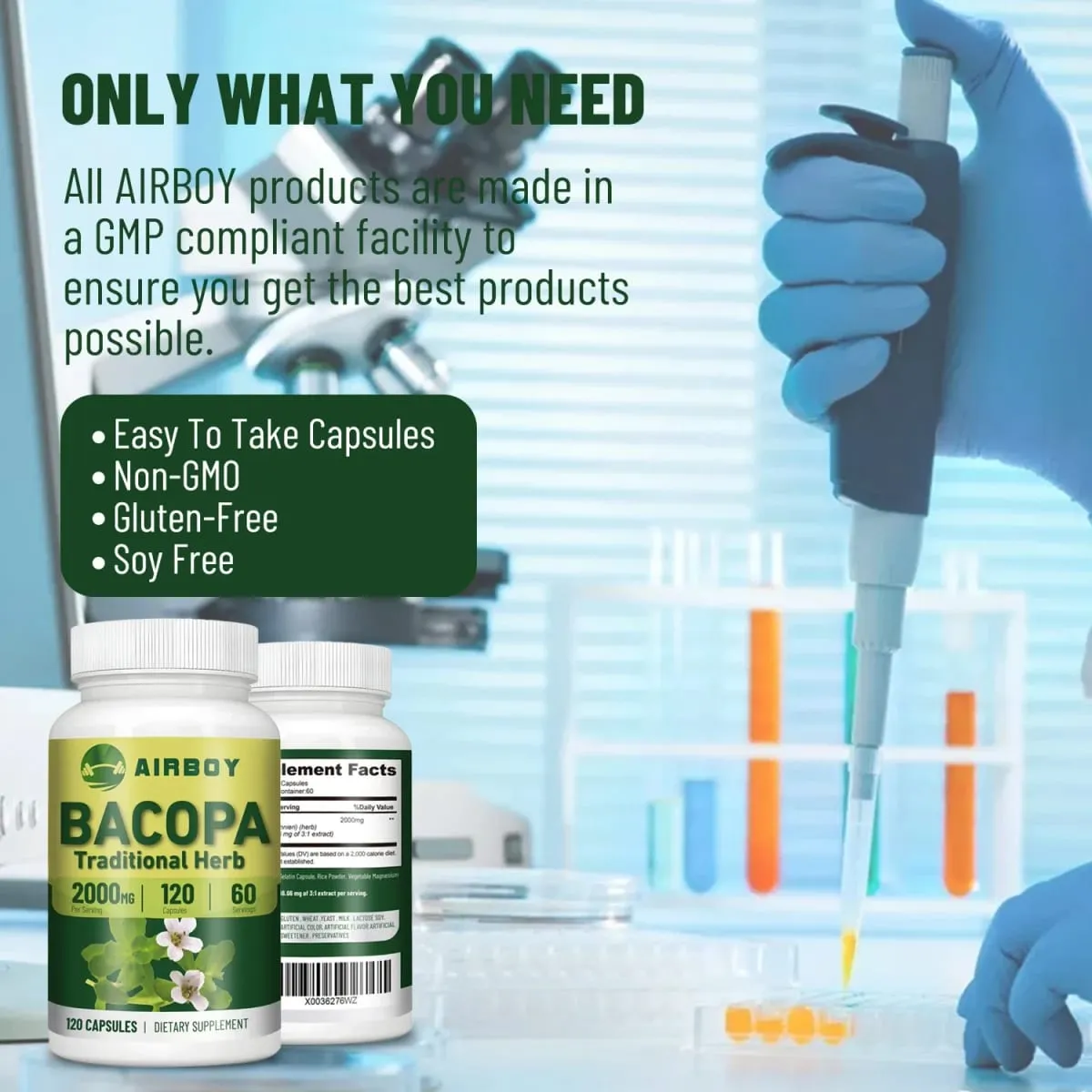 תמצית Bacopa Monnieri - עוזרת לחשיבה ברורה ומשפרת זיכרון עיכוב הזדקנות תוספי תזונה — image 5