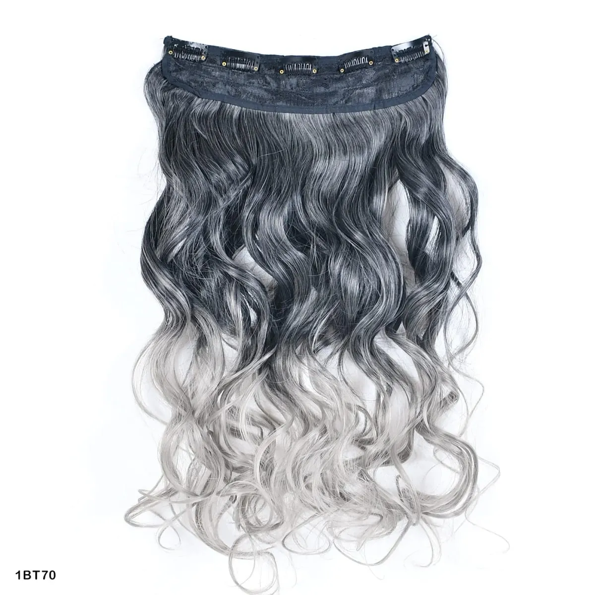 Zolin Clip in Hair Extension One Piece Long Straight Hair Black Gray Color Synthetic Hairpieces For Women Cosplay Use — image 15