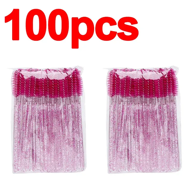 New 50/100pcs Microbrush for Eyelashes Brush Crystal Spoolie Brushes Eyebrow Comb Makeup Beauty Tool for Eyelashes HZS24 — image 13
