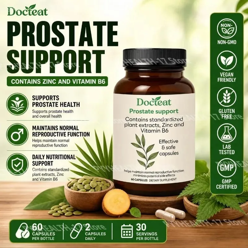Prostate Support Capsules with Zinc and Vitamin B6 Saw Palmetto and Stinging Nettle Extracts for Support 60 Capsules — image 1
