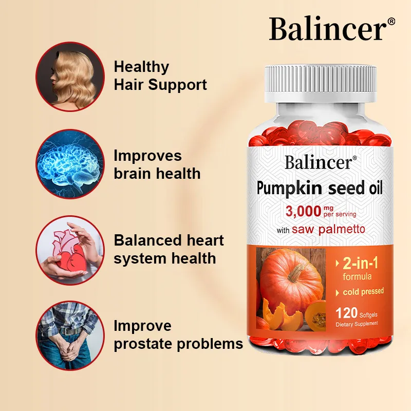 Virgin Pumpkin Seed Oil 3 000mg na may Saw Palmetto na Mayaman sa Omega 6 at 9 Essential Fatty Acids Prostate & Bladder Supplement — image 6