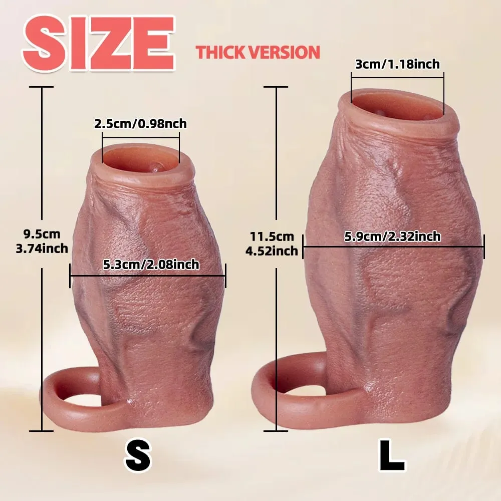 Dick Sleeve Enlargement Lock Sperm Penis Ring Adult Men Sex Toy Enlarged and Thicken Cock Sleeve Soft Silicone Male Sexy Toy 18+ — image 4