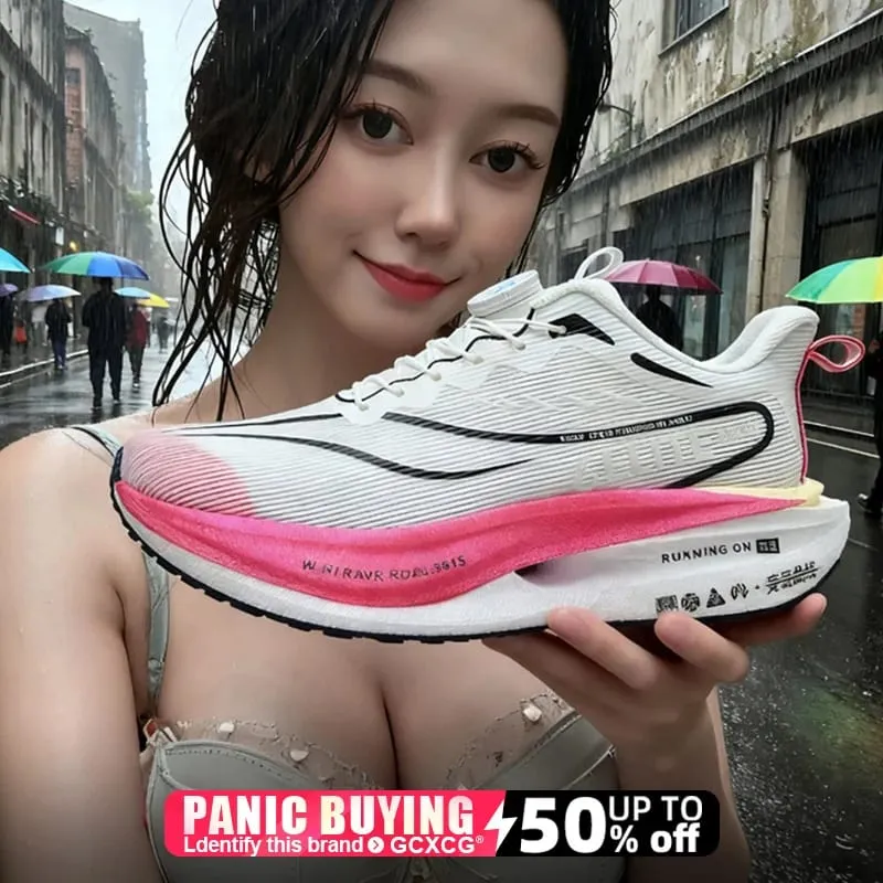 Men Running Shoes Carbon Board Speciality Marathon Sports Breathable Lightweight Women's Comfortable Athletic Nonskid Sneakers — image 4