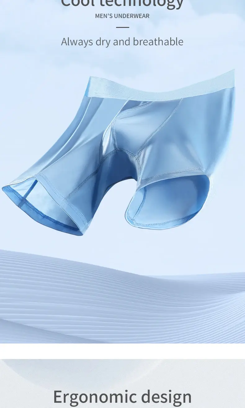Roupa íntima esportiva masculina de seda gelo verão fino anti-desgaste perna correndo respirável tamanho grande estendido anti-desgaste virilha boxer br — image 5