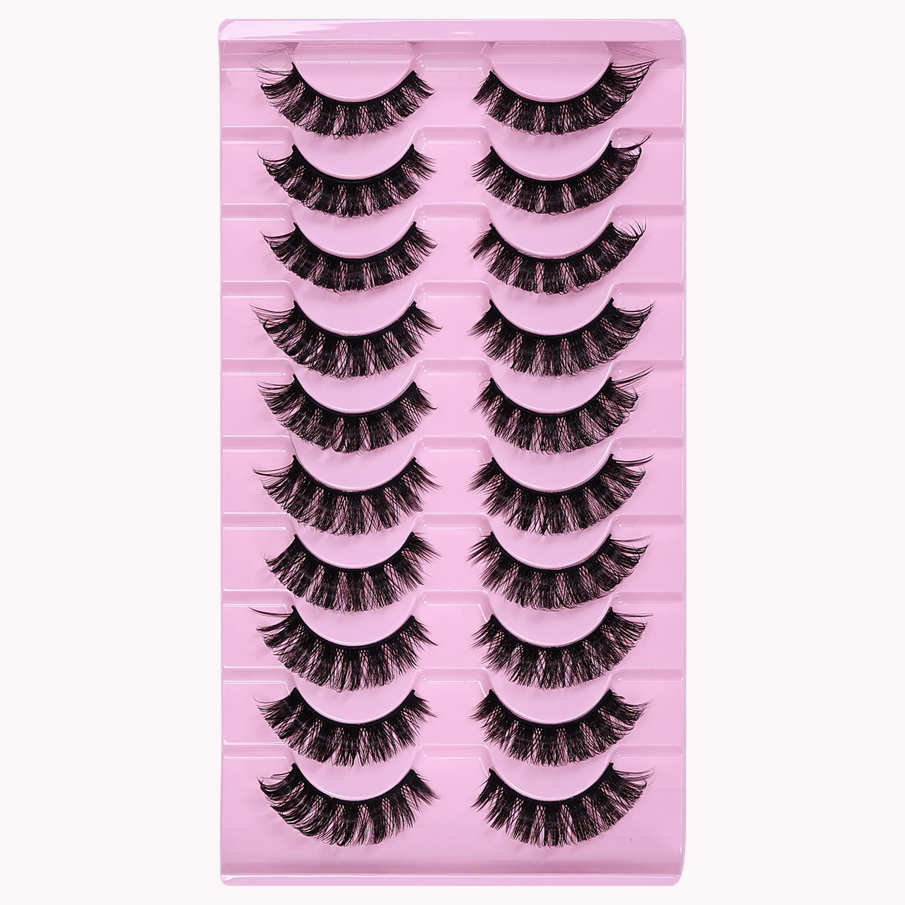 10 Pairs DD Curl Lashes Fluffy Volume Faux Mink False Eyelashes Dramatic Messy Fake Lashes Reusable For Women Eye Makeup — image 6