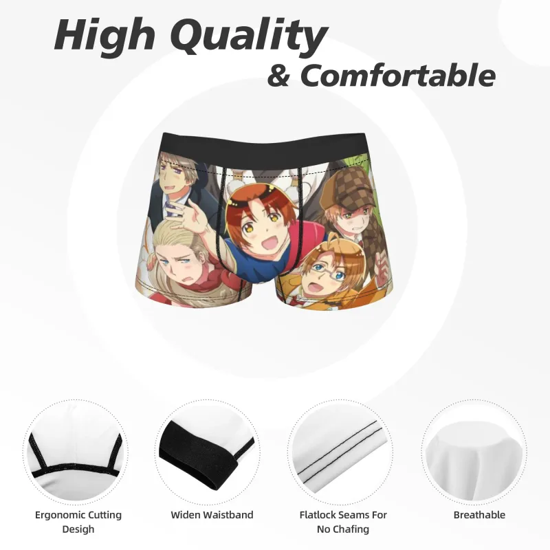 Hetalia World Stars Masculino Boxer Shorts Cuecas aconchegantes — image 5