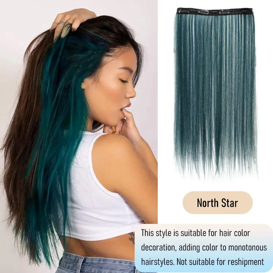 synthetic 20 inch coloured straight hair extensions wig chemical fibre card hair women wigs holiday party Halloween Christmas — image 12