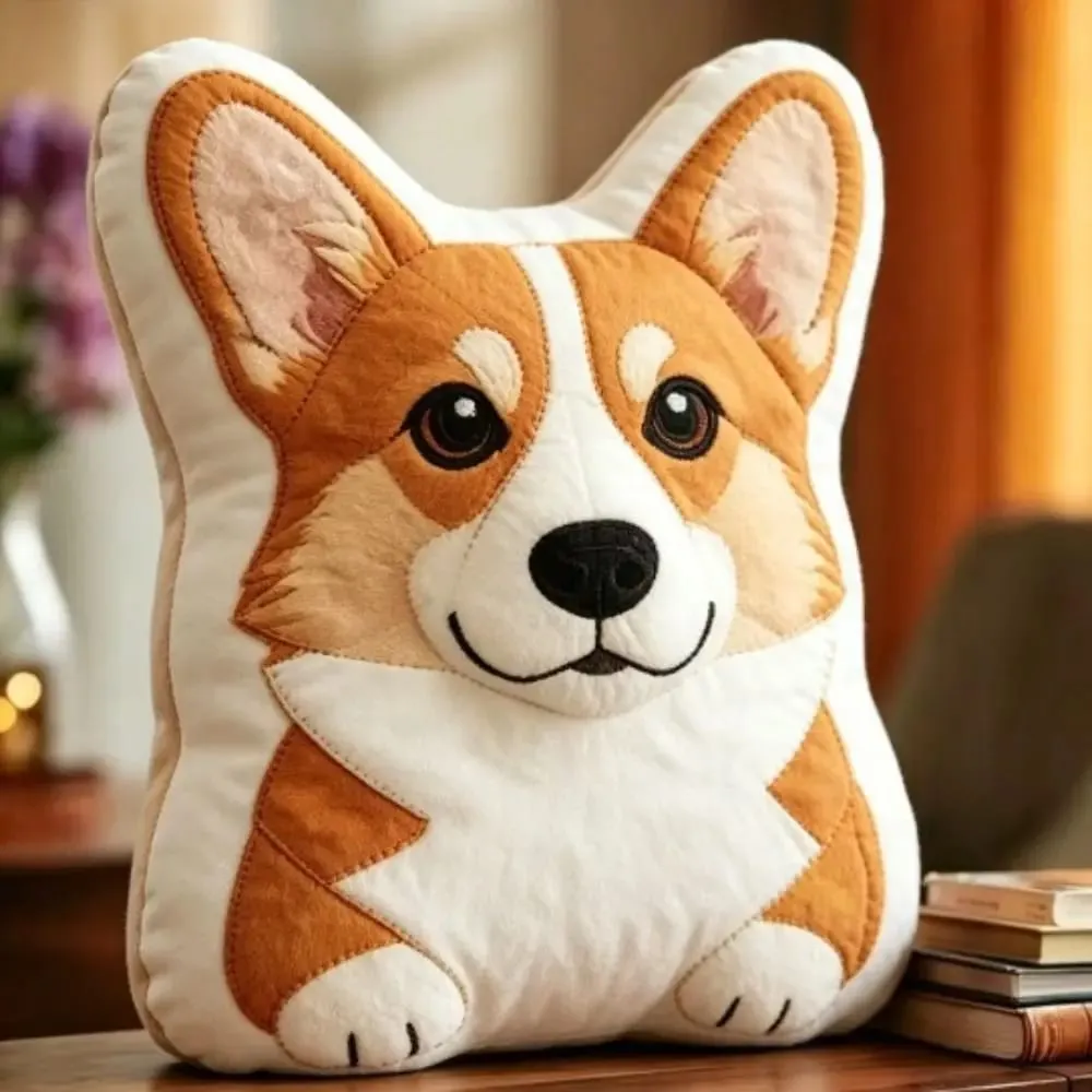 Dog Shaped Pillow Animal Throw Pillow Soft Plush Fabric Decorative Animal Pillow Shiba Dog Cushion Contoured Shape — image 5