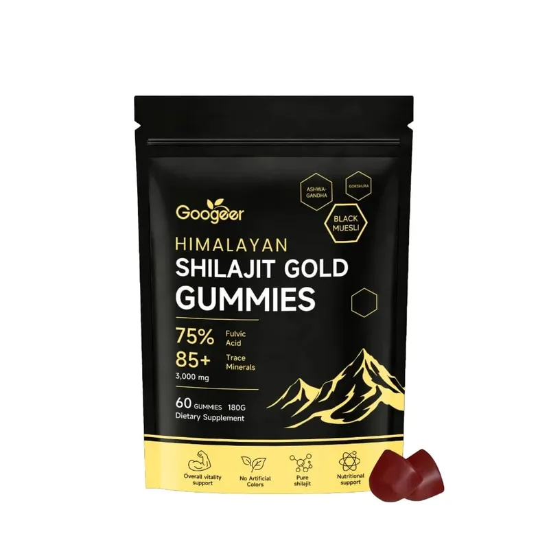Himalayan Shilajit Gold 60 Gummies Minerals Formula suporta aumento de energia e vitalidade corporal Suplemento dietético nutricional natural
