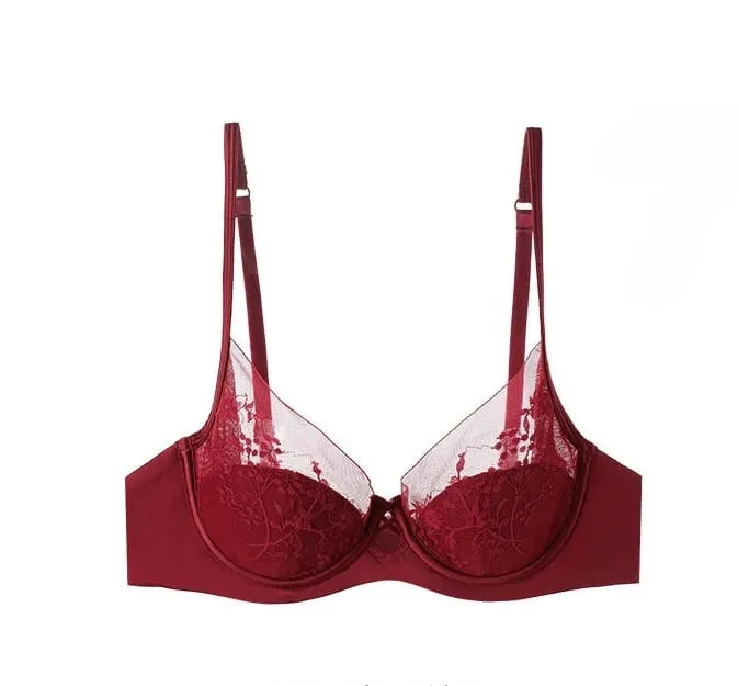 French-style na Lace at Satin Lingerie Set Magtipon ng Adjustable Straps Bra at Thin Padding Soft Wire ComfortMuslim Girls Underwear — image 14
