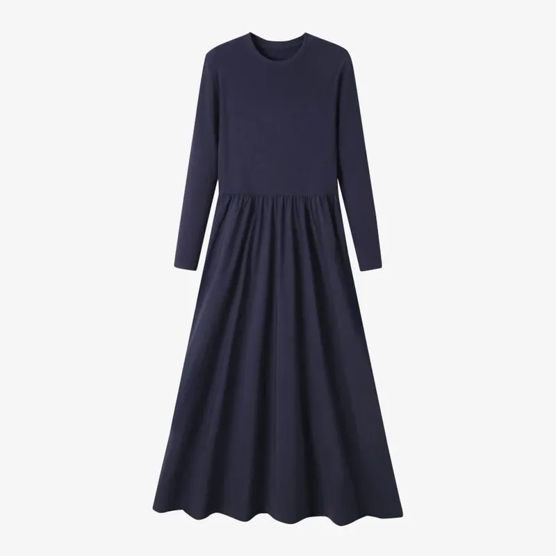 AS AW25 Patchwork dress round neck ribbing top + skirt + cardigan pambabaeng damit — image 8