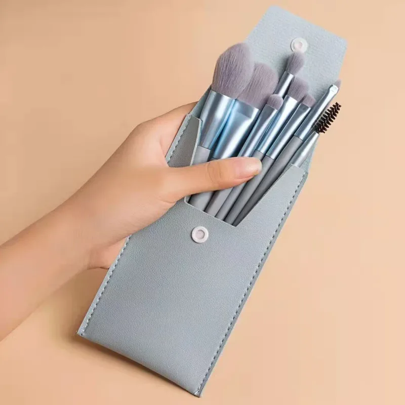 8Pcs Mini Macaron Soft Makeup Brushes Set Portable Beginner Beauty Tools for Blush Eyeshadow Complete Cosmetic Brush Kit — image 11