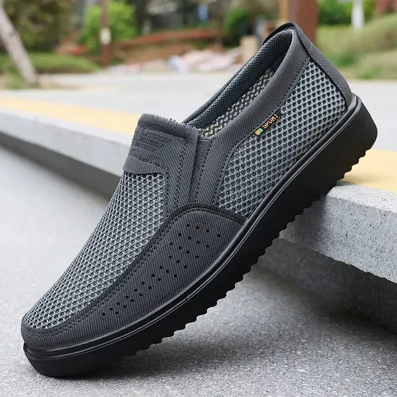 Men Casual Shoes Comfortable Sneakers Summer Breathable Men Loafers Non-slip Lightweight Men Shoes Outdoor Mesh Walking Shoes — image 4