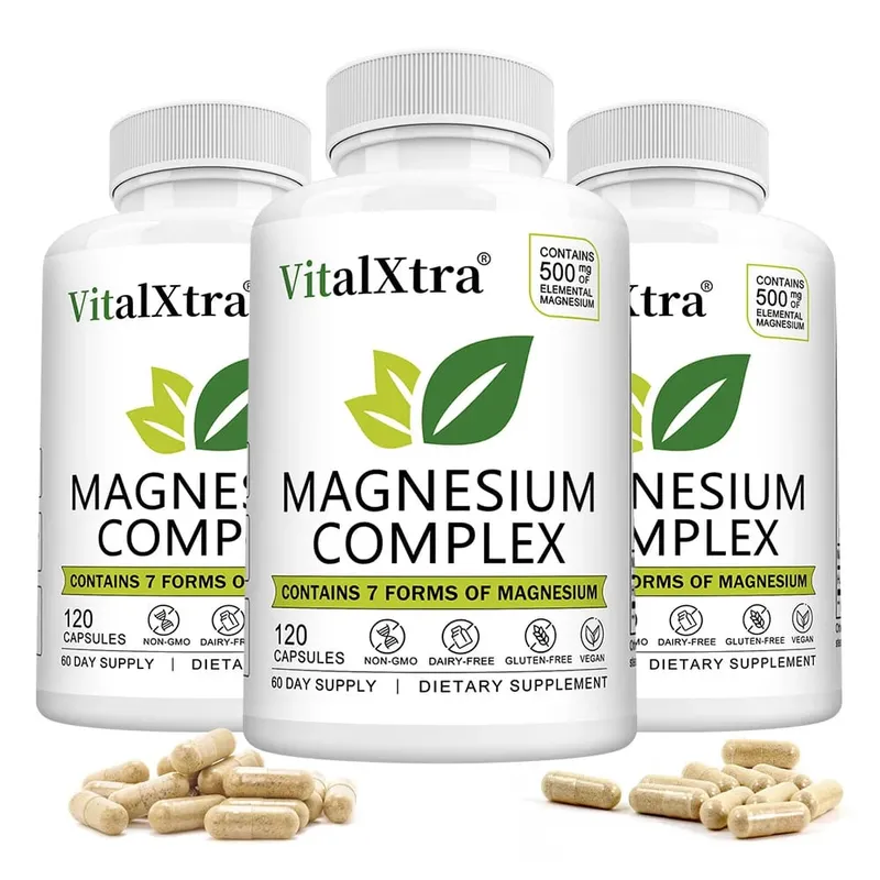 Magnesium Complex Supplement 7-in-1 Bisglycinate Chelate Oxide Malate Orotate Taurate Citrate Magnesium for Calm Sleep — image 9
