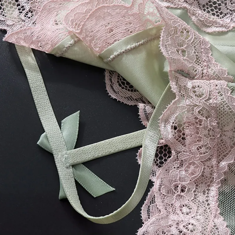 Men Triangle Panties Lace Trim Butterfly Knot Flower Pattern Manipis Super Kumportable U Bulge Pouch Breathable Transparent Underwe — image 10
