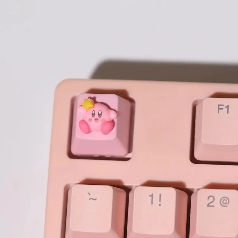 Kirby Keycaps Keyboard for Mechanical Cute Key Cap Suit Button Personalized Keycaps DIY Key Cap Anime Cartoon Pink 3D Keycaps — image 9