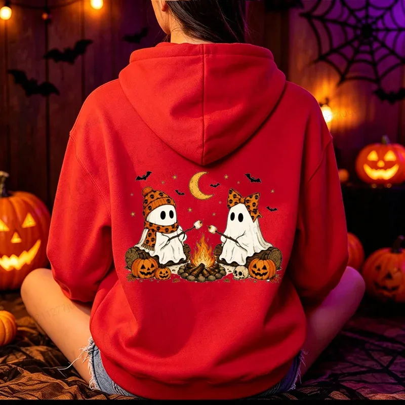 Halloween-Cute-Ghost-Camping-Fall Men's Women Hoodies Vintage Sweatshirts Fall Pumpkin Hooded Hoodies Spooky Season Sportwears — image 13