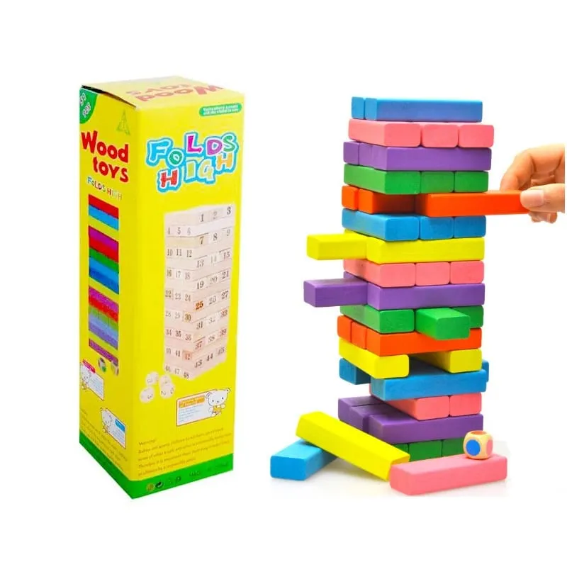 Hot Colorful Building Block Balance Game Toy Swooden Dominoes for Family Gatherings Children's and Adult Toys Stacked Toys — image 2