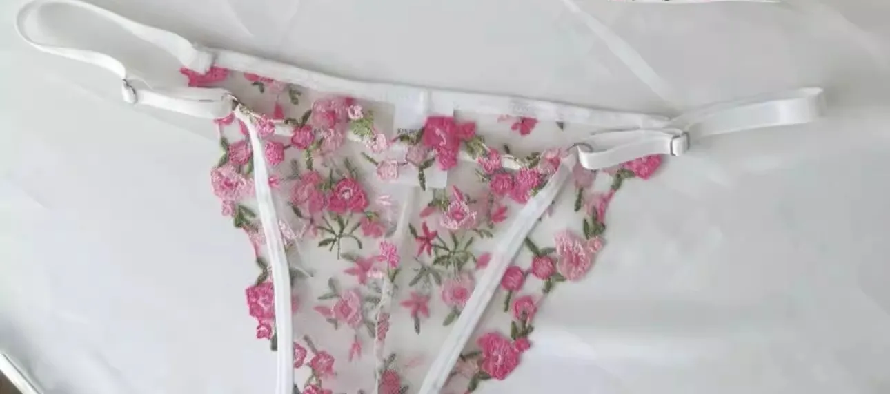 French Floral Bra Set Women | Sweet Sexy Sheer Mesh Lace Transparent Underwear Set | Practical & Feminine MOYISU Sexy Panty Set — image 19