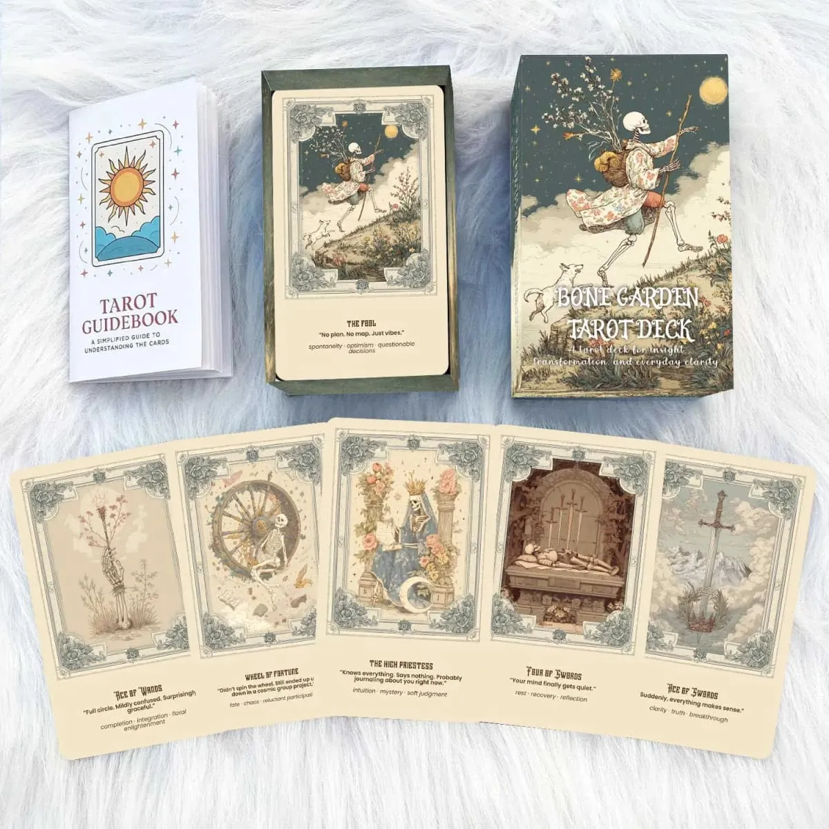 78 Tarot Cards 13x8 Cm Bone Garden Tarot Deck Vintage Plant Beauty Quiet Storytelling Includes Paper Manual Card Game — image 2