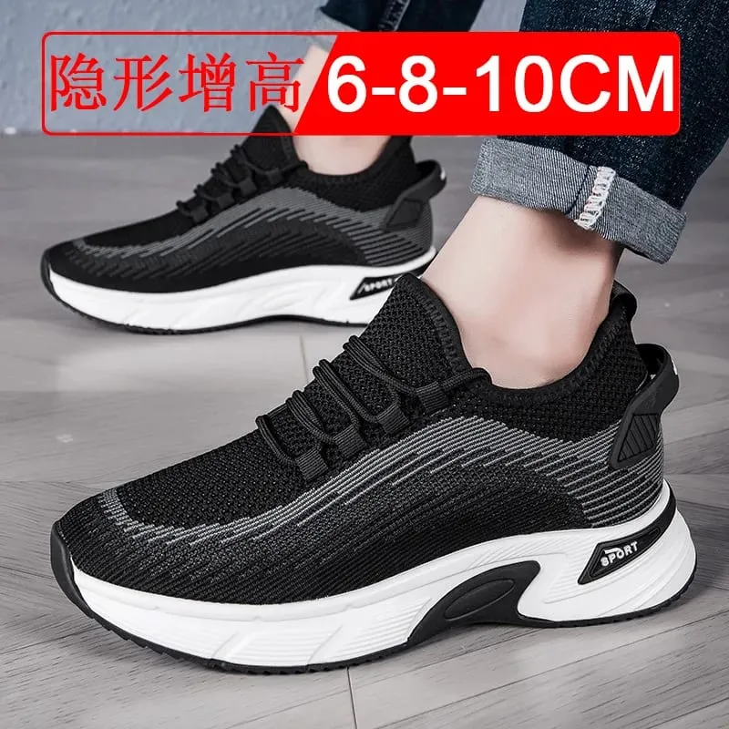 Elevator Shoes Invisible Heightening 8cm. Breathable Mesh Fabric Sports Shoes Heightening Inside for Men's Shoes Size 6cm — image 5