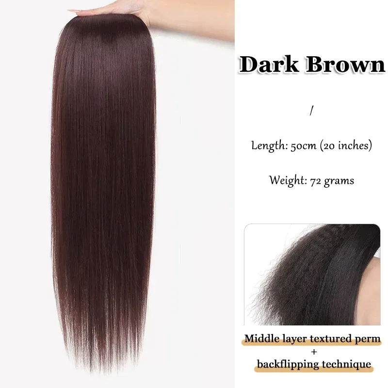 Fluffy Invisible Seamless Hair Pads Women Clip in Hair Extension Lining of Natural Hair Top Side Cover Piece Synthetic Pads — image 7