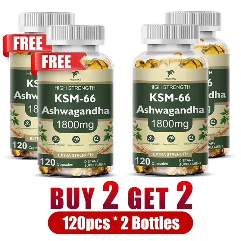 Buy 2 Get 2 Free! High-Potency KSM-66 Capsules 2100mg Supports Energy Focus & Physical Performance Pure Root Extract — image 12
