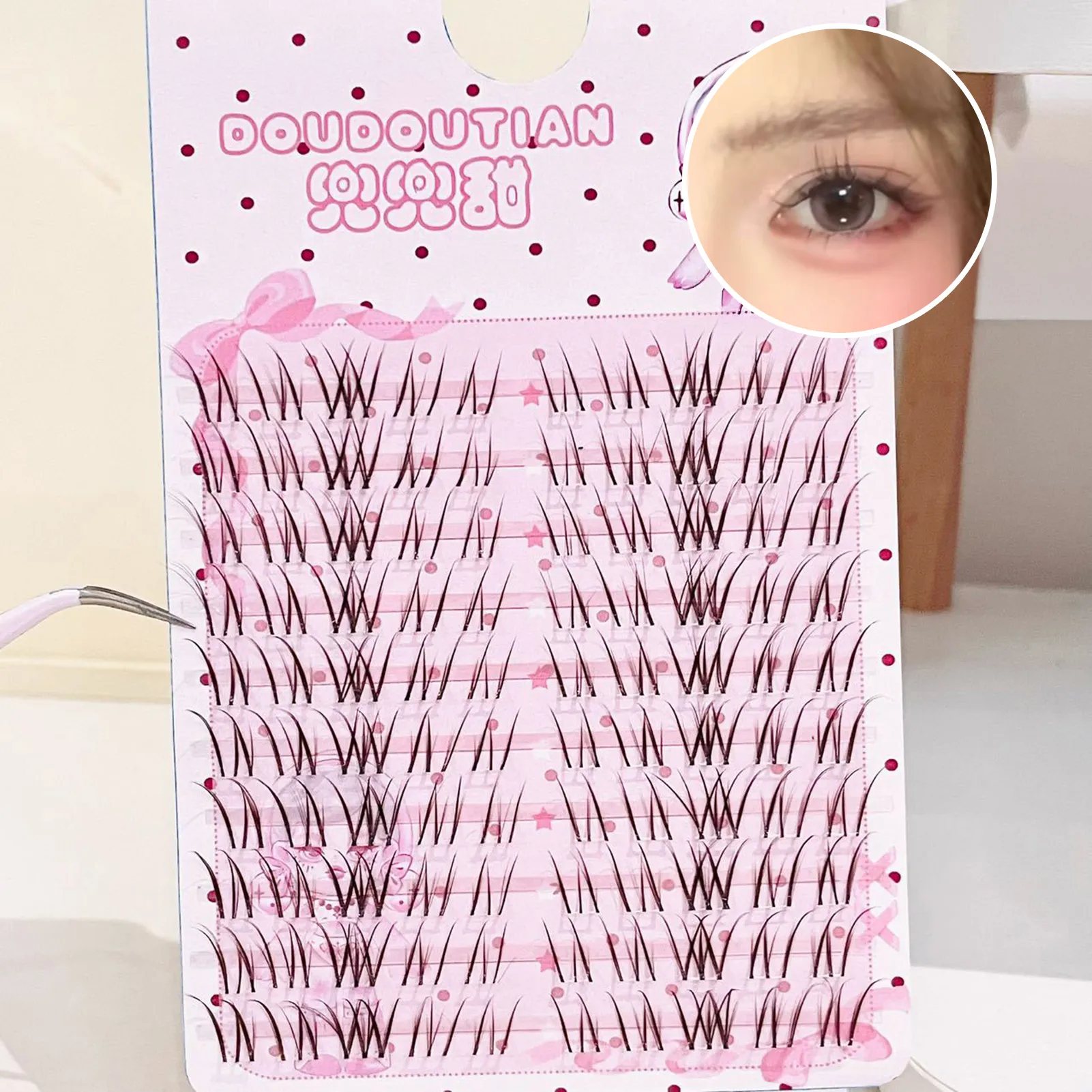 3/10 Rows Sweet Brown Wispy False Eyelashes Natural Airy Manga Style Eyelash Extension For Beginners 7-12mm Perfect Eye Makeup — image 5