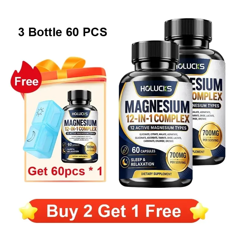 Advanced Magnesium Supplement with Citrate & Malate Magnesium Support Immune Heart Joint Teeth & Bone Health Gut Health