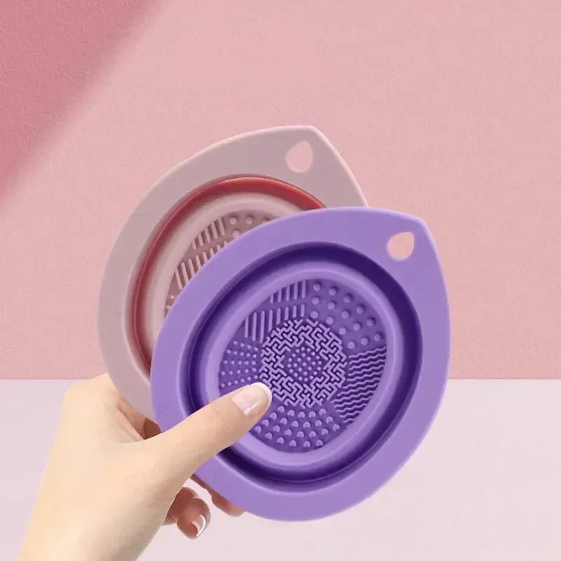 Silicone Scrubber Cleaning Bowl Folding Makeup Brush Washer for Eyeshadow Brushes Powder Puff Multifunctional Beauty Care Tools — image 4