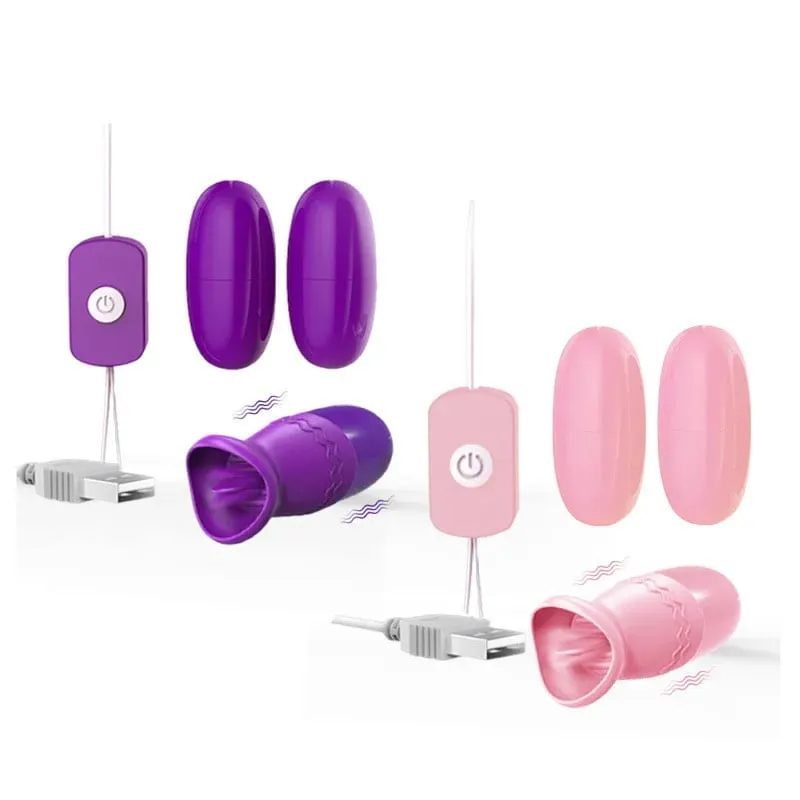 Duas bolas vibrador língua lambendo vibratório saltar ovos clitóris estimulador adulto produto brinquedos sexuais para mulheres masturbação feminina — image 2