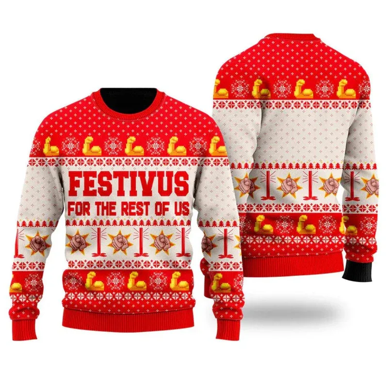 New 2026 Ugly Christmas Sweater Men Santa Claus Pattern Pullovers Women 2026 New Year Merry Christmas Crew Neck Sweatshirts — image 10