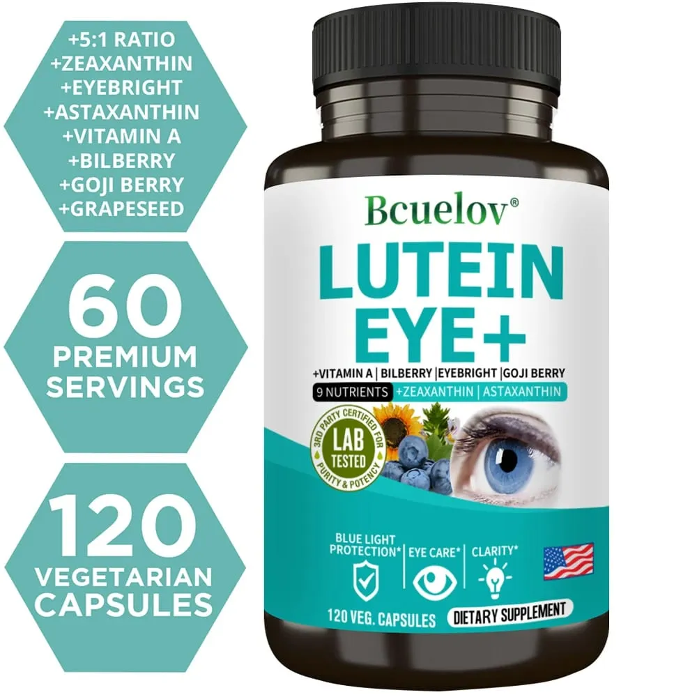 Lutein Supplement Containing Vitamin A Zeaxanthin Astaxanthin and Bilberry Extract To Support Vision Health and Eye Health — image 4