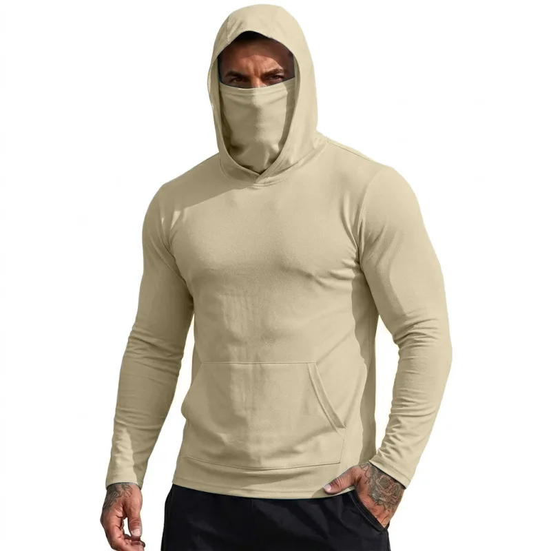 Camiseta masculina com capuz, proteção solar, secagem rápida, manga comprida, leve, top de desempenho para caminhadas ao ar livre, uso solar — image 13