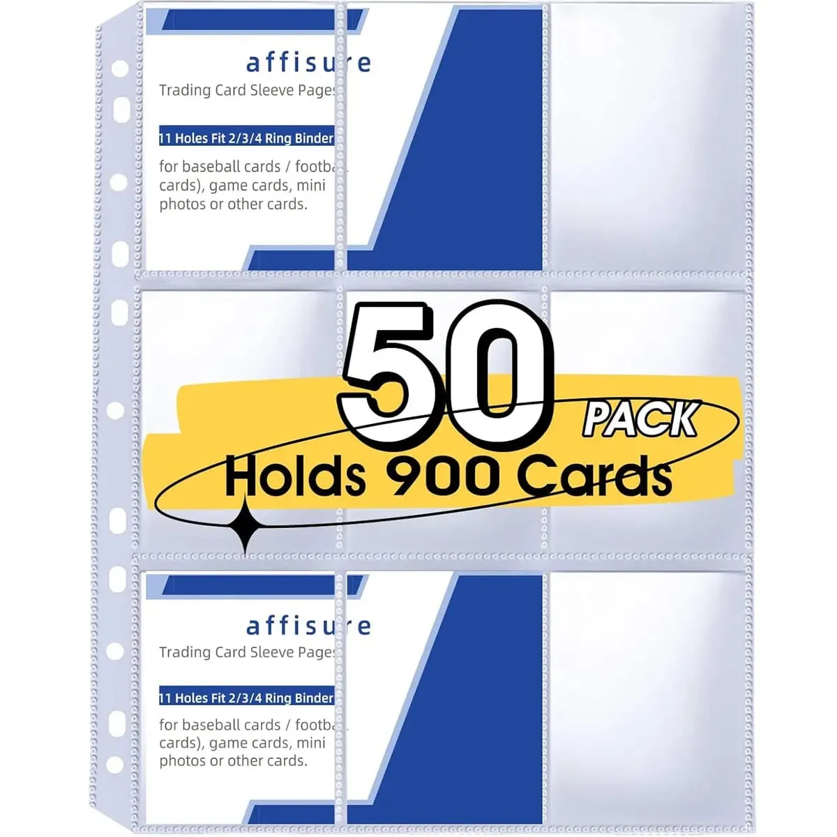 50-250 Pack 9 Pocket Page Protectors Card Sleeves Double Sided Holder Binder Pages Album Fit for YuGiOh MTG Game Sports Cards — image 2